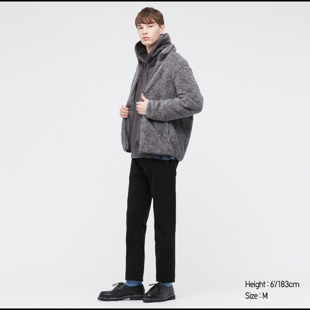 Grey Fluffy Yarn Fleece size small Uniqlo